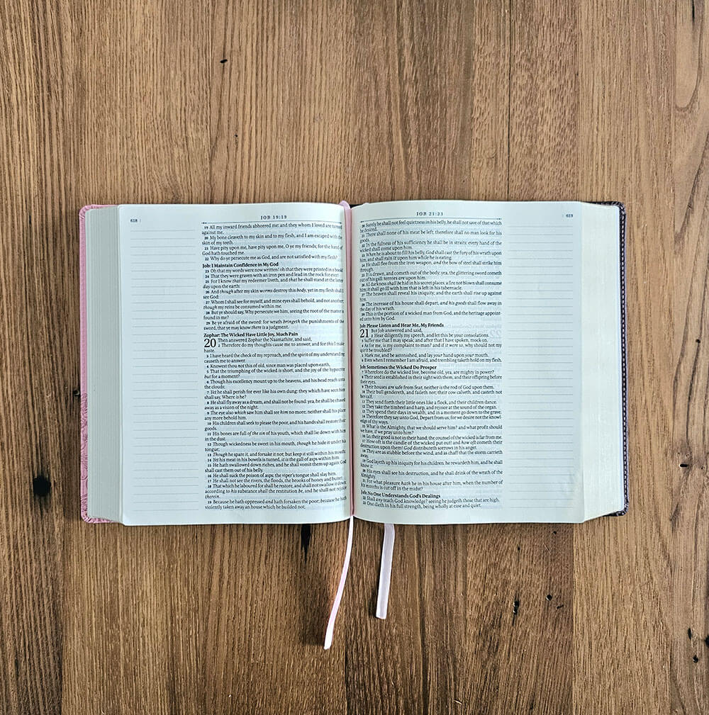 Bible on a Wood Table